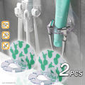 No-Punching Wall Hanger Toothbrush Holder,Toothpaste Beard Shaver Storage Rack Bathroom Hook, Transparent. 