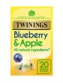 Twinings Tea Blueberry  Apple 20 Tea Bags English Break Fast Tea Bags 40gTea Bags 20 per Pack Pack of 1 Made in England. 