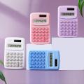 Cute Kawaii Pastel Mini 8-digit Desktop Student Calculator Color Portable Electronic Teaching Office Calculator Stationery Supplies. 