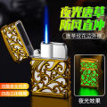 Wenzhou Lighter Factory Luminous Tangcao Direct Punching Windproof Creative Personality High-End Boys Lighter Trend Send Male Friends. 
