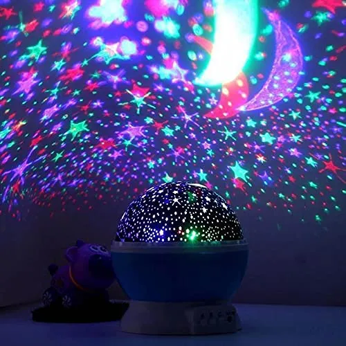 Pack of 1 Abhsant Plastic Cosmos Star Projector Lamp, Multicolour Star ...