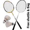 2 Badminton Rackets   with free Shuttle and bag. 