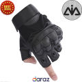 Motorbike Gloves, Cycling Gloves, Motorcycle half Finger gloves, Outdoor Sports Gloves, gloves for Bike Riders, Premium Quality Leather gloves, Weightlifting, For Men And Women, (Black color). 