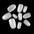 20Pcs Short Oval Artificial Full Cover Round Thin Natural Nails Tips. 