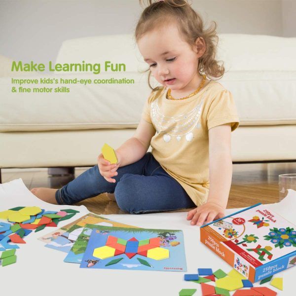 250 Piece Puzzle Block Children Kids Multi-Function Educational Toy Colorful Wooden Brain Training Geometry Intelligence Puzzle Jigsaw Puzzle