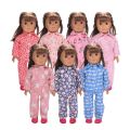 Dolls Accessories Suit Outfit New Pink Pajamas New Born Baby Doll Clothes for 18"43cm American Girl Reborn Doll Clothes. 