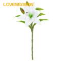 Fake Flowers Decor Realistic Artificial Lily Branch with Green Leaves for Home Wedding Party Decor Indoor Outdoor Faux Flower Arrangement Photo Props Wedding Artificial Lilies. 
