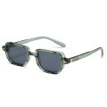 ZEBF-SO&EI Retro Rectangle Rivets Men Punk Gradient Sunglasses Shades UV400 Fashion Olive Green Sun Glasses. 