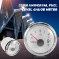 52mm Fuel Level Gauge 0-190Ohm Switchable 240-33Ohm Fuel Oil Level Meter Waterproof Boat Car Gauges with Alarm White. 