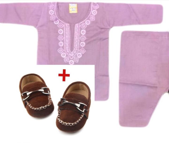 Summer Shalwar Kameez With Black Waistcoat For Baby Boy main image 0