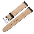 17mm 19mm Strap for Swatch Genuine Calf Leather Watch Band Black Brown White Waterproof Stainless Steel Clasp Men Women Business. 