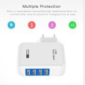 【All Of Me】USB Charger 4 Ports EU Plug Multiple Wall Adapter 5V 3.1A Charge Fast Charging iPhone Android Mobile Phone Device. 