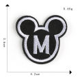 Computer embroidery superscript letters in black and white patches affixed to clothing accessories luggage accessories Aberdeen chapter embroidery fabric sticker badge. 