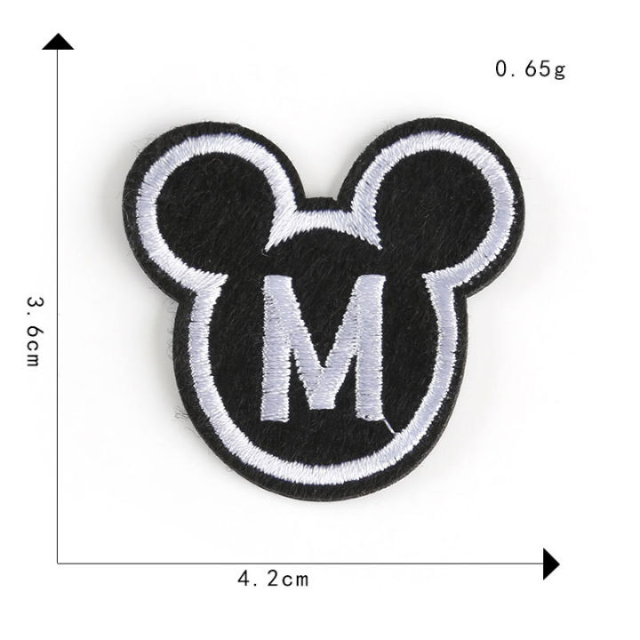 Computer embroidery superscript letters in black and white patches affixed to clothing accessories luggage accessories Aberdeen chapter embroidery fabric sticker badge