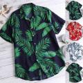 INCERUN Vintage Mens Floral Flower Printed Shirts Short Sleeve Casual Blouse Beach Tops. 