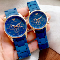 COUPLE WATCH EMPORIO ARMANI RUBBER CHAIN & PUSH BUTTON LOCK DECENT LOOKS (with free normal box).. 