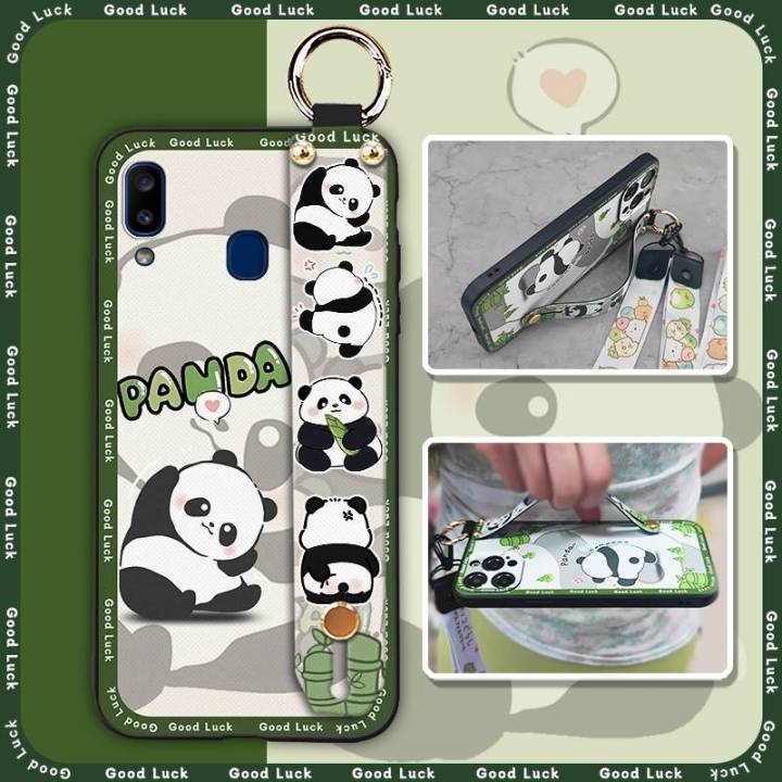 Silicone Phone Holder Phone Case For Samsung Galaxy A30/A20/M10s Cute Fashion Design panda protective ring Anti-dust