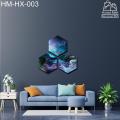 Abstract Wall Frames Hexagon Shape | For living Room, Office and Other, Set Of 3 Hexa Wall Frames, HM-HX-003. 