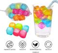 (10 Pack) Reusable Ice Cube - Refreezable Reusable Ice Cubes for Drinks, Plastic Ice Cubes Reusable Dry Ice for Cocktails Coolers like Coffee Fake Shapes, Non Melting Ice Cubes.. 