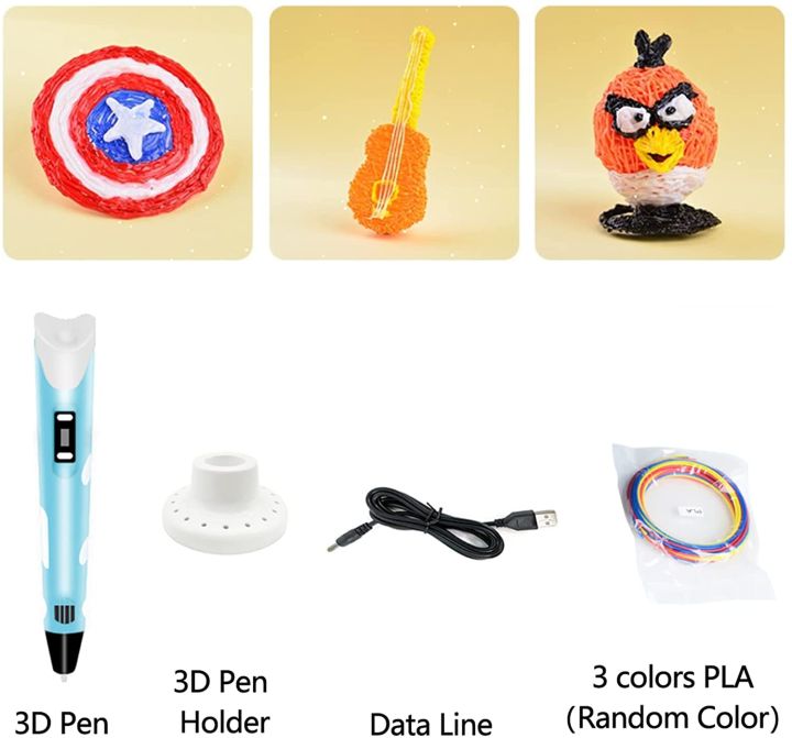KIDS%20NEW%203D%20Pen,%203D%20Printing%20Pen,%20Electric%203D%20Drawing%20Printing%20Pen%20with%20LCD%20Screen%20+%20PLA%20ABS%20Filament%20Refills%203%20Colors%209m,%203D%20Doodler%20Pen%20Creative%20Toy,%20DIY%20Arts%20Crafts%20Gift%20for%20Kids%20&%20Adult%20-%20Image%208