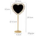 Table Menu Wooden Chalkboards Decor with Stick Stand Holder in 3 Designs Heart, Oval, Rectangle..Shaped Wood DIY For Party,clip Blackboard signs kitchen memo Message Number,hanging children writing blackboard Food Signs,Wedding Decorations. 
