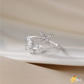 【LUCKET】New 2024 Luxury Zircon Butterfly Rings Adjust Female Open Rings for Women Girl New LK. 