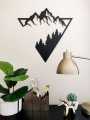 Mountain Forest Wooden Sign Hanging Mountain Tree Wall Art Wooden Cutout Mountain Decor Wall Sign Hanging Mountain Forest Wood Farmhouse Out Wall Decor for Home Living Room. 