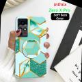 Infinix Zero X Pro Pouch Cover Marble And Pop Socket - Soft Case Cover. 