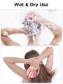 Hair Scalp Massager Shampoo Brush Soft Silicon Bristles Pink Color. 