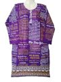 Black Linen Block Print Stitched Kurti for Women ST-06 GPS-60A. 