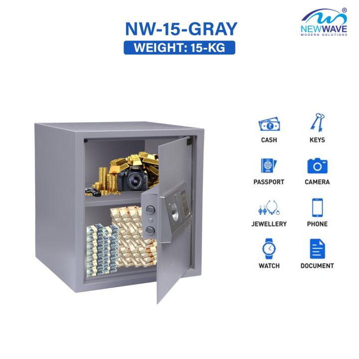 Digital Security Safe Locker NW-15 White Secure Cash, Jewelry, Id Documents Size; D 13.5" W 15" H 16”