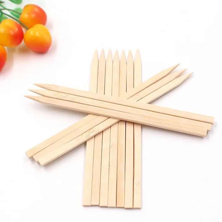 Set of 24 - Bamboo Flat BBQ Skewers, Flat Style Bamboo Wooden Meat and Fruit Skewers Vegetables Sticks Arts & Crafts