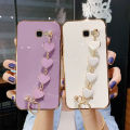 Maitus for Samsung Galaxy J7 Prime Back Cover Luxury 6D Plating Shiny Bling Cases with Love Heart Bracelet Soft Silicone Square Bumper Mobile Phone Case for Boy Girls. 