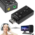 External USB Sound Card and Audio Adapter USB 2.0 Virtual 7.1 Channel Stereo 3.5mm Headphone Audio Adapter Microphone Sound Card and audio enhancer for Gamers. 