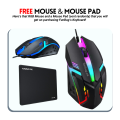 FunBug Ultimate 4in1 Gaming Setup! Mechanical Feeling RGB Gaming Keyboard and Mouse Combo with MousePad & Onikuma Gaming Headphones - Backlight Gaming Key Board, Mouse, Mouse Pad, Head Phone in Low Price - For Pubg Mobile Laptop PC Computer Game. 