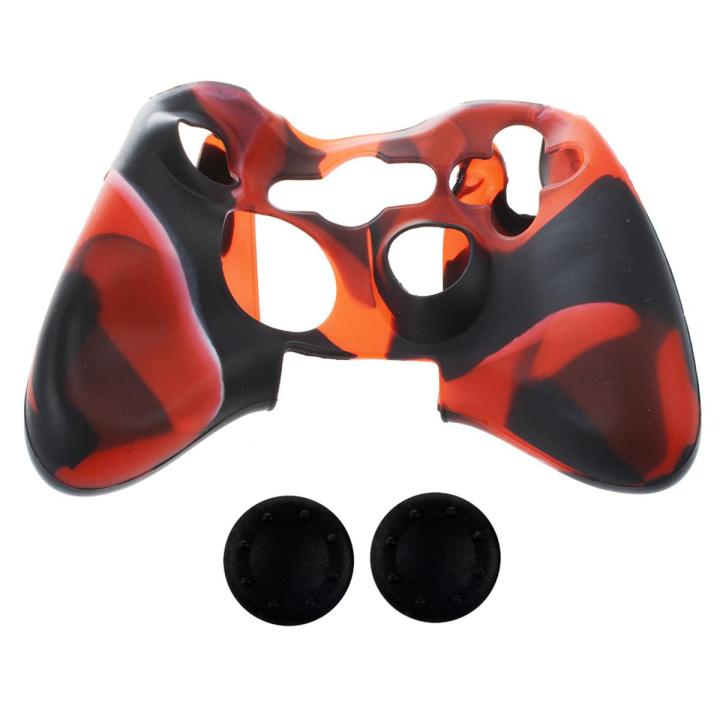 3 Pcs for Xbox 360 Controller Case: 1Pair Game Thumbstick Joystick Grip Case Cap Cover & 1Pcs Silicone Cover Case Skin