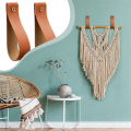 8 Pcs Wall Hanging Straps Pu Leather Curtain Rod Holder Towel Holders for Wall Faux Leather Strap. 