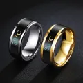Smart Temperature Display Ring for Men & Women | Digital LED Thermometer Ring | Stainless Steel Couple Ring – Gold & Silver | Fashion & Health Jewelry  Upgrade your style with the Smart Temperature Display Ring, a perfect blend of technology, health, and. 