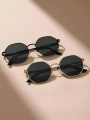 2025 Trendy Metal Frame Octagon Style Sun Glasses For Girls - Retro Polygon Gradient Mirror Sunscreen Sunglasses For Women. 