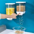 Wall Mounted 6 Grid Dry Food Dispenser 10kg Capacity Cereal and Rice Storage Box. 