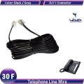 30FT Landline Telephone Set Extension Cord Cable, Landline Phone Line Wire with RJ11 6P4C Plugs, Includes Cable Clips - Black. 