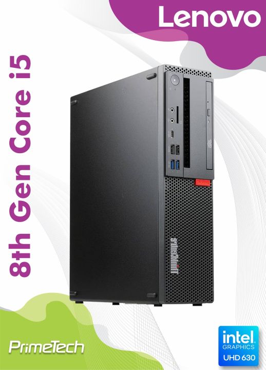Lenovo 8th Gen SFF PC- Core i5 8th Processor, 16GB DDR4 RAM, 128GB NVMe M2, 500GB HDD, Intel UHD 4K Graphics, Wifi, LAN