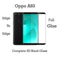 Oppo A83 Glass Protector 5D Tempered Glass For Oppo A83 - Black. 