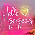Hello Gorgeous Neon signboard with demanding features – Fully customized neon name signboard with exclusive Neon designs and Neon sign colors. Neon sign is highlighted for its top Quality neon usage and best for room decoration.. 