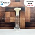 Volumetric Flask, 5ml – Clear-Fitted with Polypropylene Stopper - Class A, Tolerance ±0.10 ml - White Graduation Mark - Borosilicate Glass –NORMAX. 