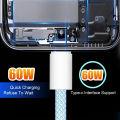 Joyroom 60W Type-C Cable For iPhone 16 Pro Max iPhone 15 Pro Max PD Fast Charging Cable for iPhone Charger Cable USB Data Line USB C Cable. 