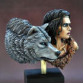 Wild Wanderer 1/10 resin bust model character bust movie sci-fi wolf girl GK white model hand-made X256. 