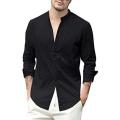 Xeesh Collection Black Ban Collar Shirt For Men EC-01. 