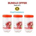 Pack of 3 Multipurpose Interlock Food Container Storage Jars 750 ml Refrigerator Container. 