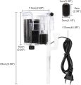 External Filter Aquarium Acrylic Backpack Filter 3-in-1 Waterfall Hang On Filter Aquarium with Filter Cotton for Water Circulation Transparent 3W. 